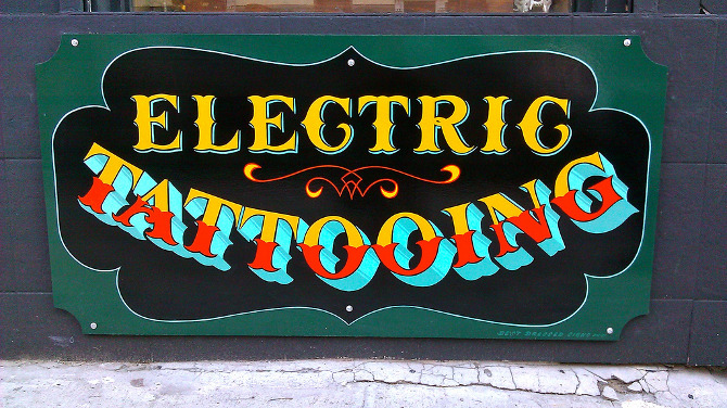 Hand painted tattoo signs for sale